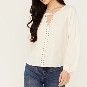 IDYLLWIND WOMEN'S ELENORA STUDDED JACQUARD TOP